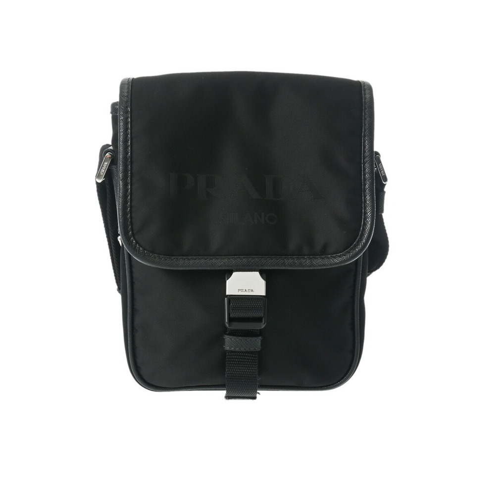 Prada black Re Saffiano shoulder bag Nylon leather - Picture 2 of 11